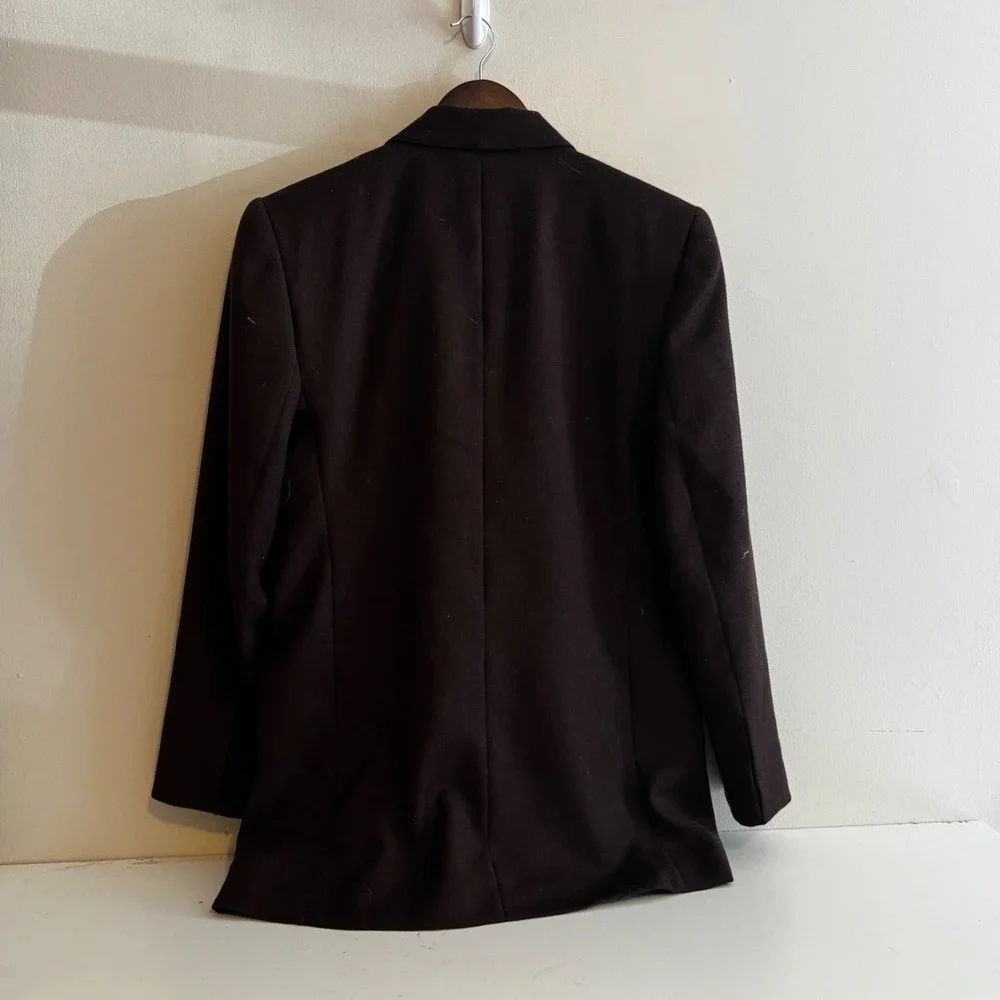 VTG Giorgio Sant Angelo Women's Chocolate Brown 100% Wool Blazer Sz 6 Fall